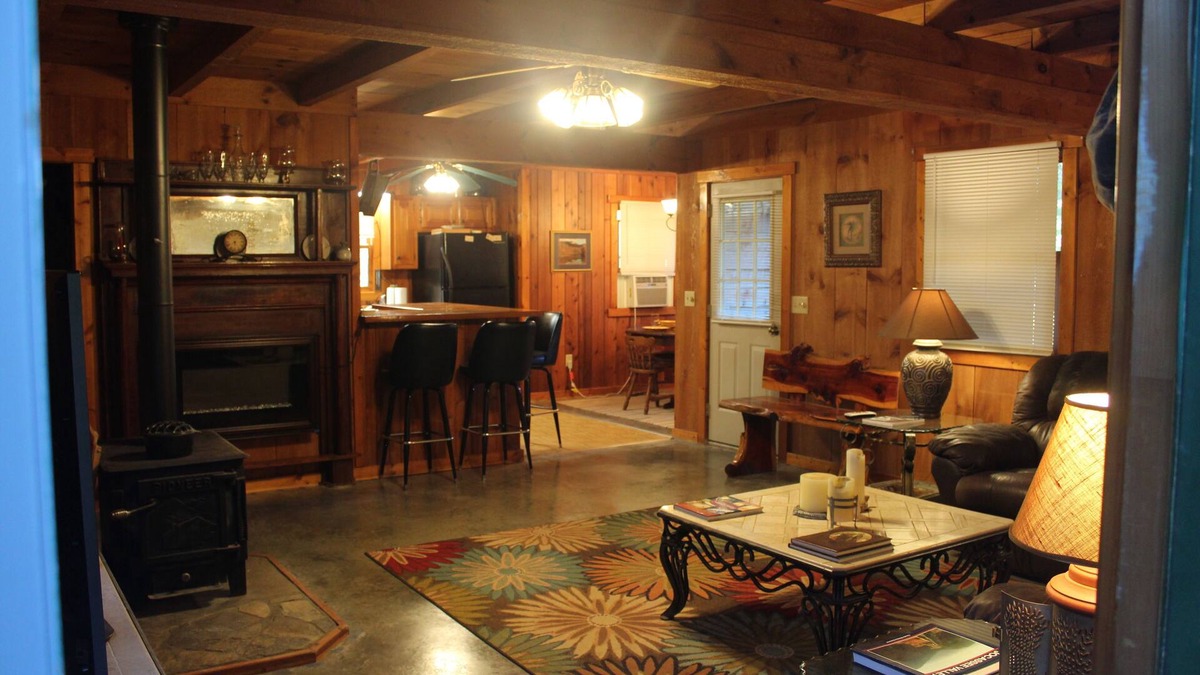 Sunset Cabin | Charming Cabin in the Eastatoee Valley, and a deck on the river.