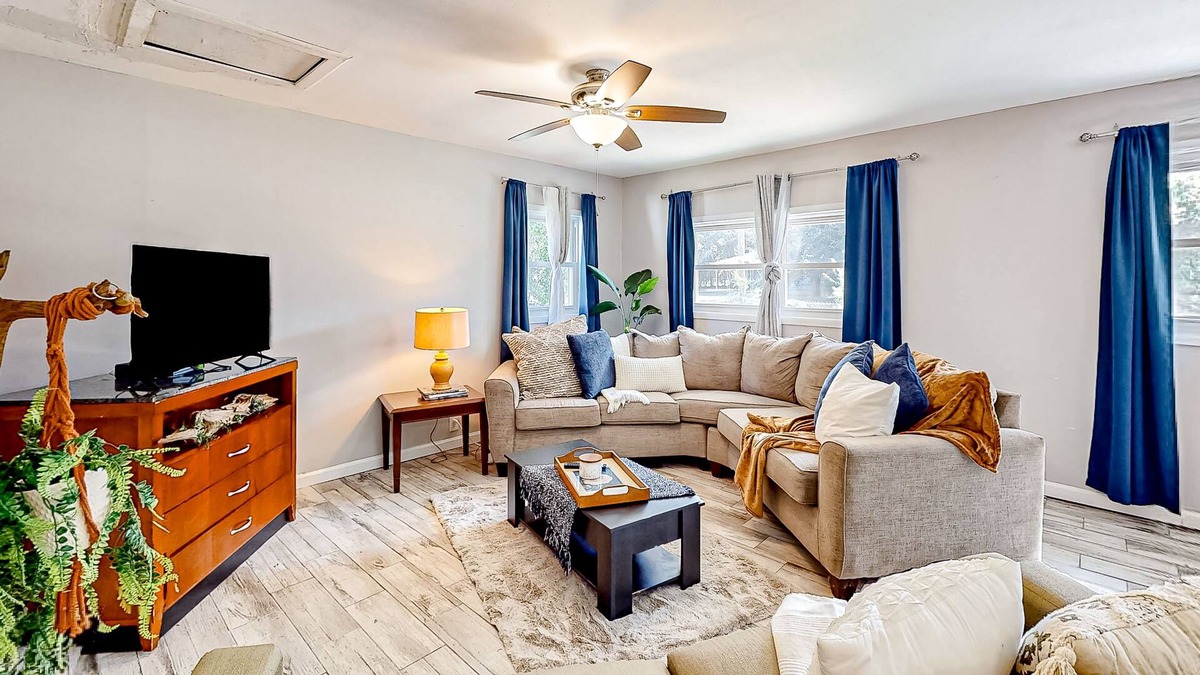 Myrtle Grove House | Charming home with firepit, office space, washer/dryer, & streaming