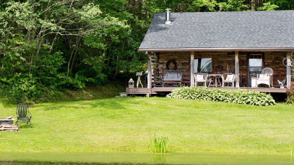Great Valley Cabin | Charming Log Cabin on Private Pond Nestled in Woods Near Holiday Valley Resort n