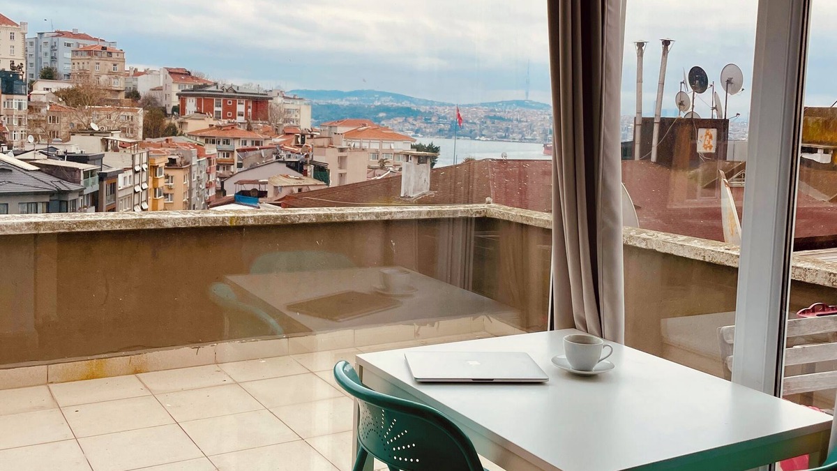 Cihangir Apartment | Charming terrace apartment in historic Istanbul with dreamy Bosphorus views.