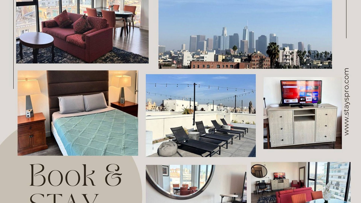 Wilshire Center House | Chic 1BR Deluxe in DTLA Near K-Town & Staples, with Rooftop, WIFI, AC and Gym