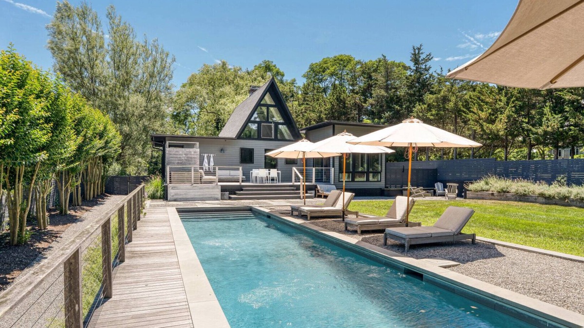 Shelter Island House | Chic Shelter Island A-Frame with Private Pool, Stylish Interiors, and.