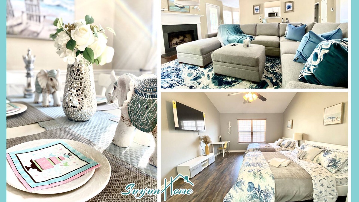 Flowery Branch House | Christmas Decorated with 6 queen beds