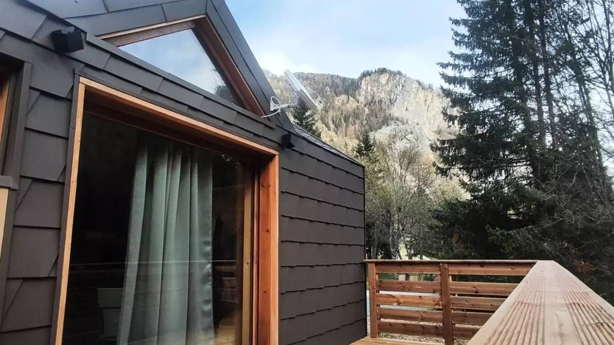Nancroit Ski Chalet | Chrystal - Chalet Cime - 18 m2 - Wohn-/Küchebereich, 1 Schlafzimmer, 1 Badezimmer 2 persons
