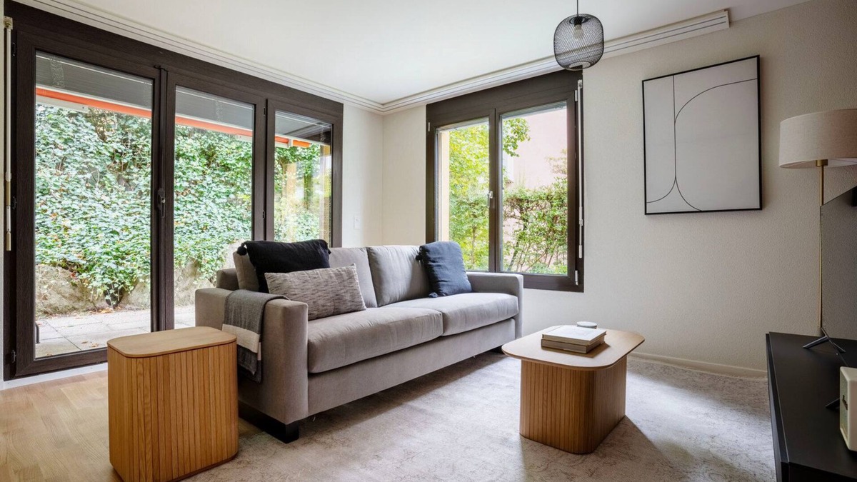 Hirslanden Apartment | Classy Hirslanden 1BR w/Private Garden, Storage & W/D, by Blueground