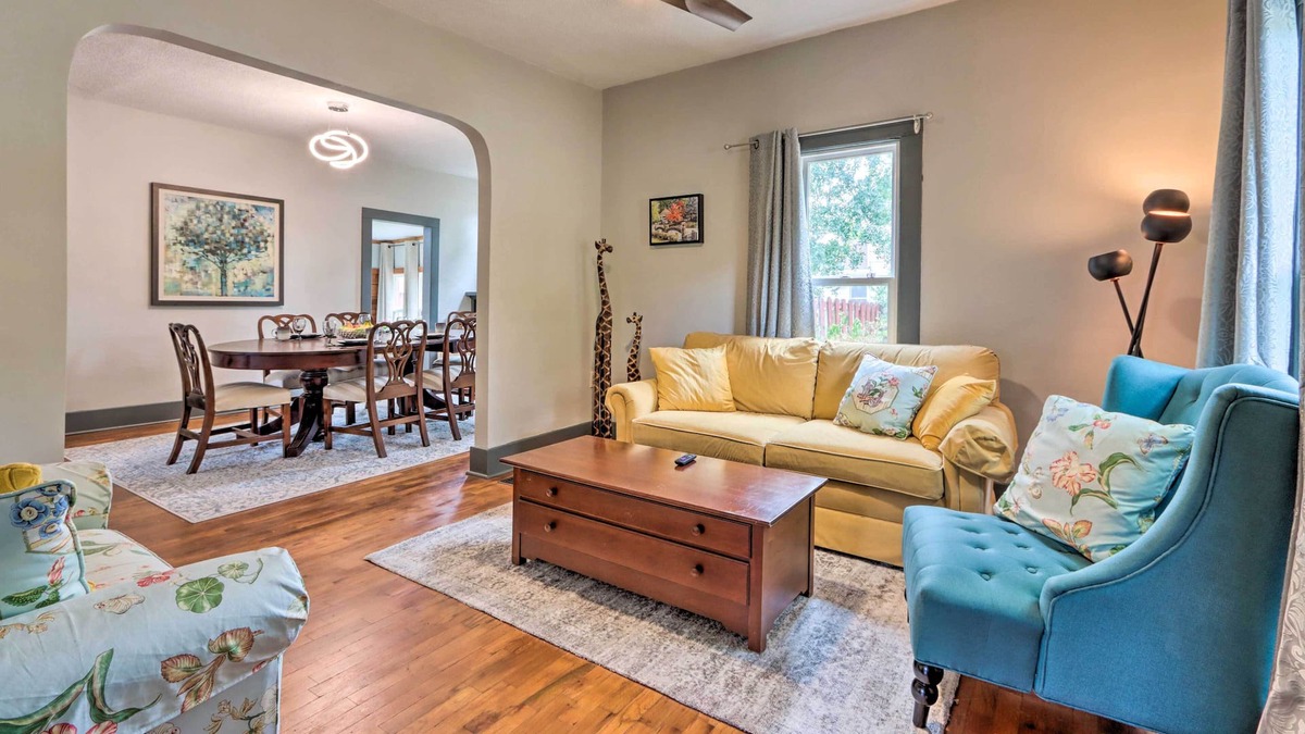 El Dorado Springs House | Classy Home w/ Enclosed Sunroom, Walk to Town