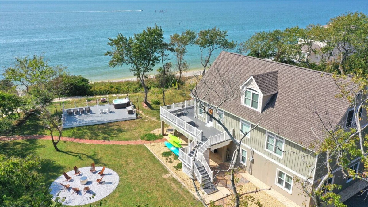 Picketts Harbor House | Coastal Bliss: 3500 sqft Beachfront Haven, Steps Away from Your Private Beach - Your Ultimate Cape Charles Getaway