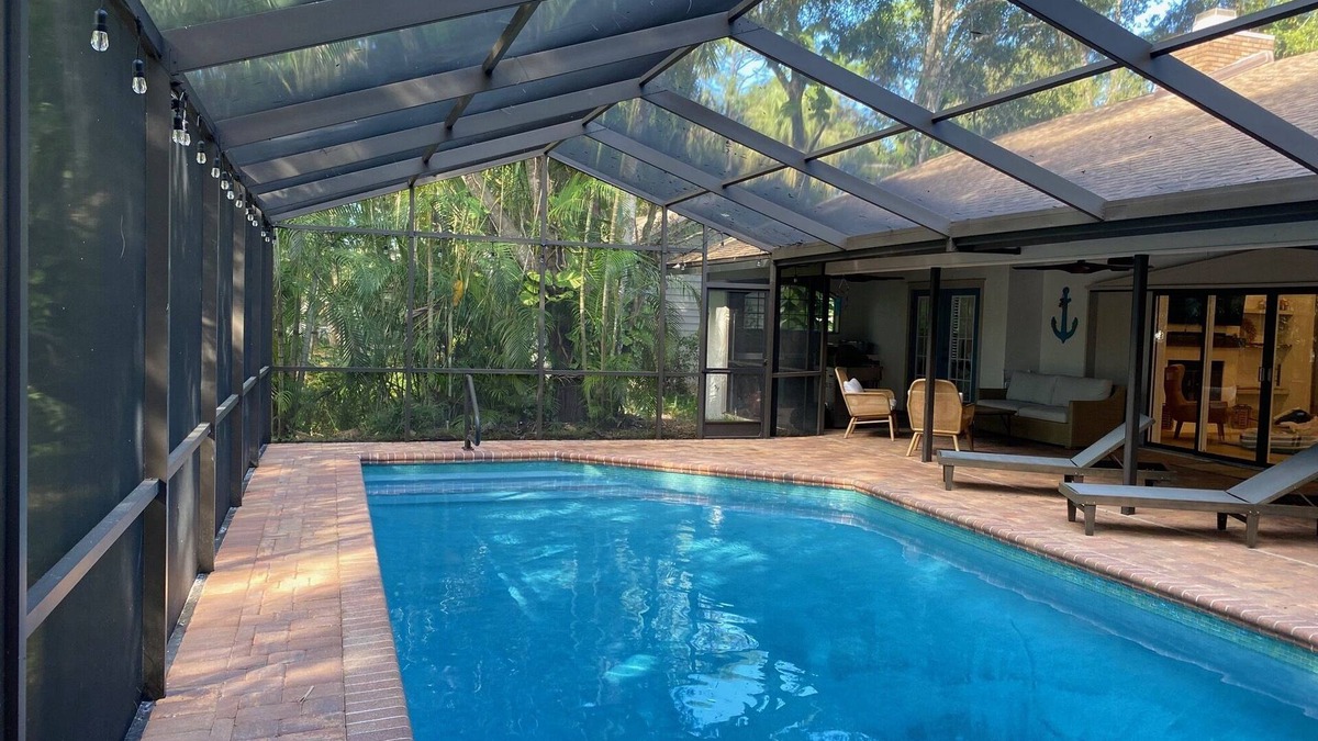 Fruitville House | Coastal Tropical Oasis With Salt Water Pool