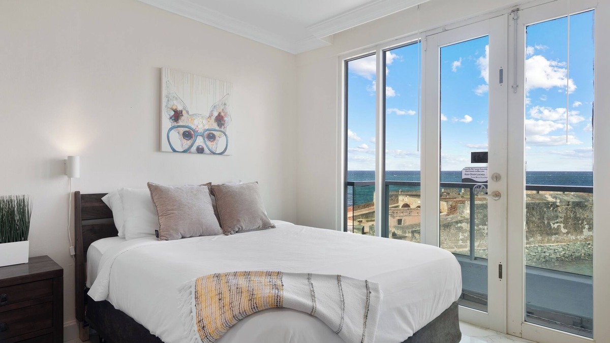 Puerta de Tierra Apartment | Colonial Old San Juan | Waterfront Studio | Terrace with Coastal Vista