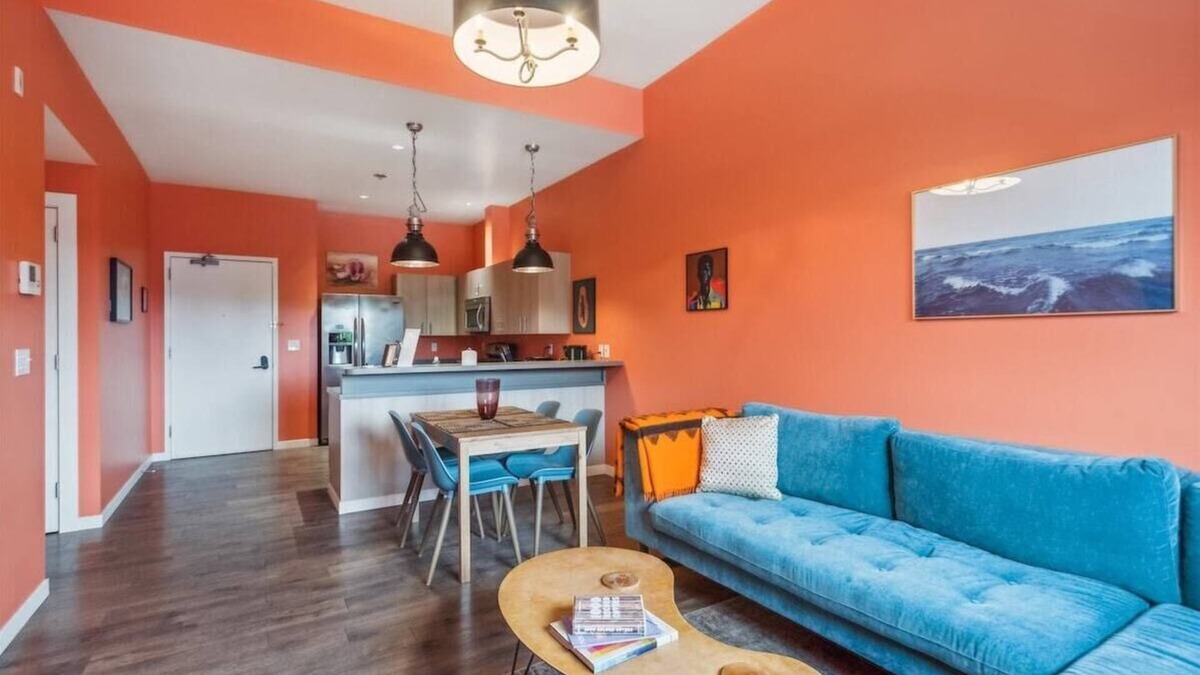 Belmont Hotel | Colorful 2BR/2BA w/King Bed, Local Art + Secure Parking