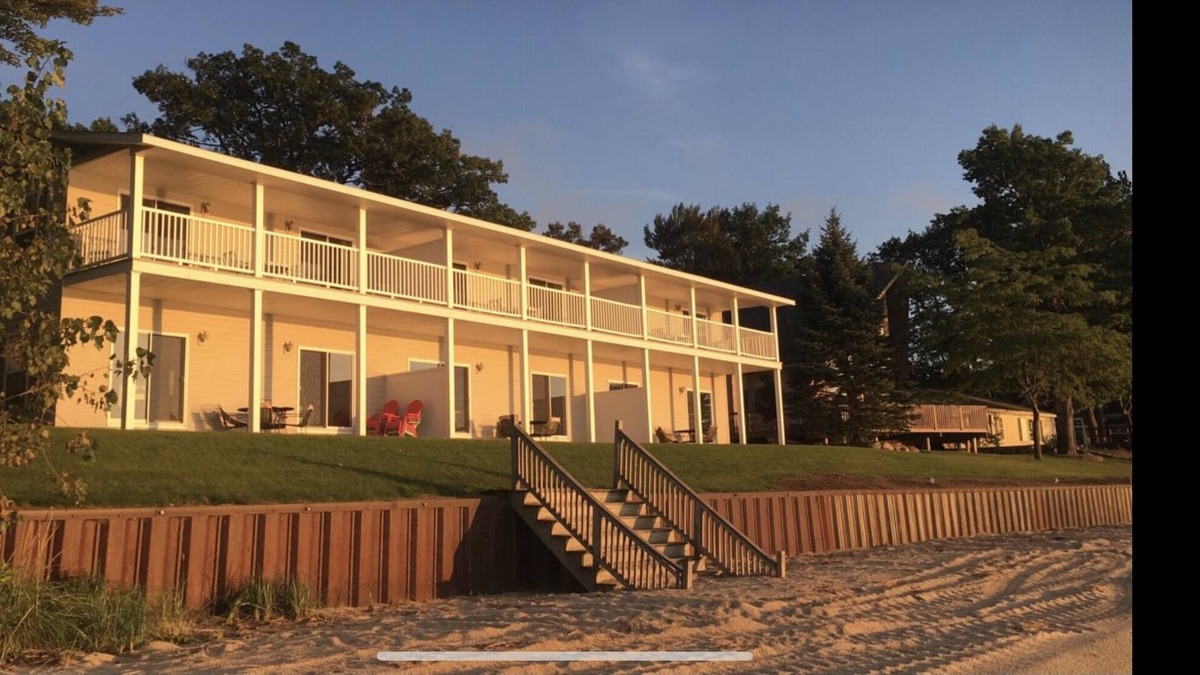 Port Austin Condo | Condo #1 Ground level end unit. Walk right out to the beach!