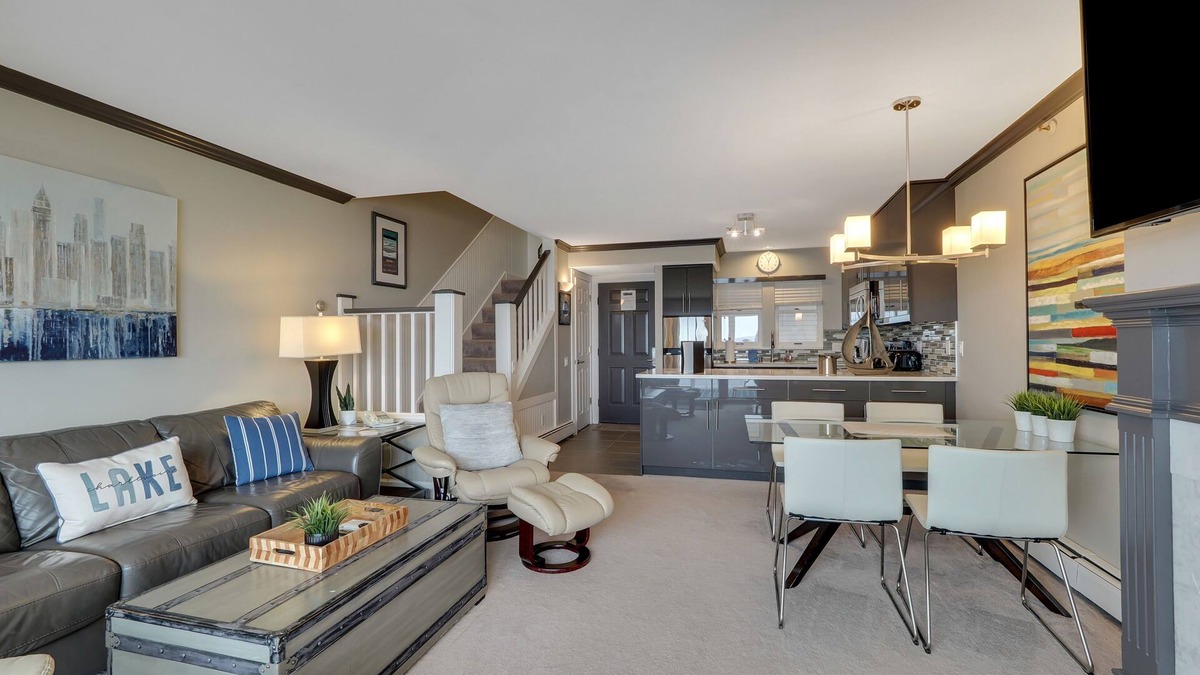 Boyne City Condo | Condo with Lake Charlevoix Views | Private Beach Access | Gas Log Fireplace