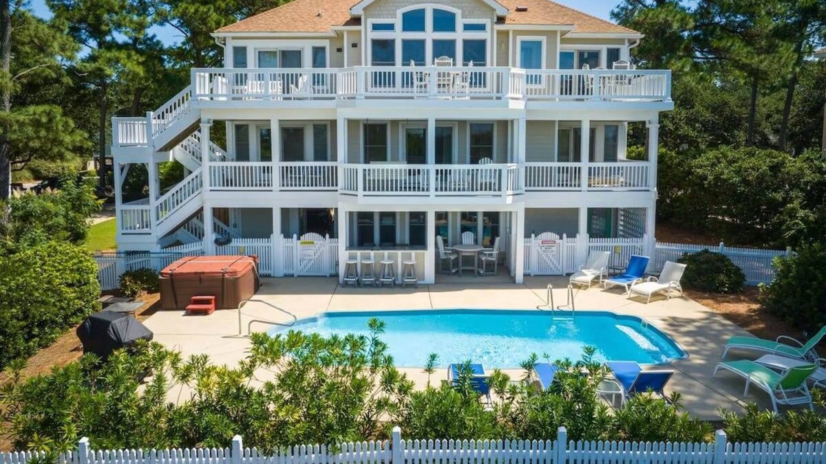Corolla Light House | Corolla Light Soundfront with Pool, Hot tub & more!