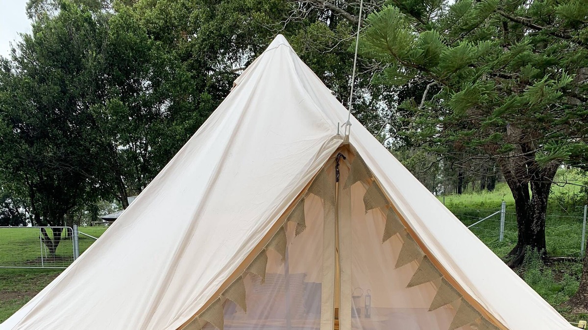 Killabakh RV Rental | Cosy glamping tent with mountain views… and friendly moos