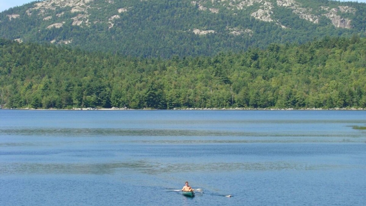 Cherryfield Cottage | Cottage with Private Beach! Views of Lake, Mountains and Sunset! Near Acadia NP!