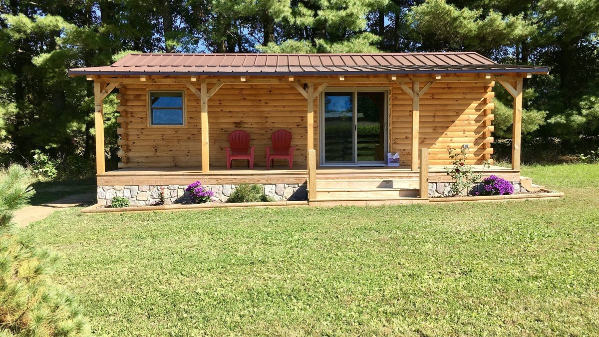 Goshen Cabin | Couples getaway TINY Log Cabin by the pine trees