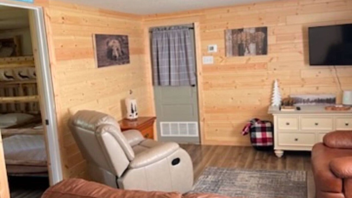 Rudyard Cabin | Cozy 2-bedroom cabin near endless trails. Family and pet friendly. Fire pit & AC