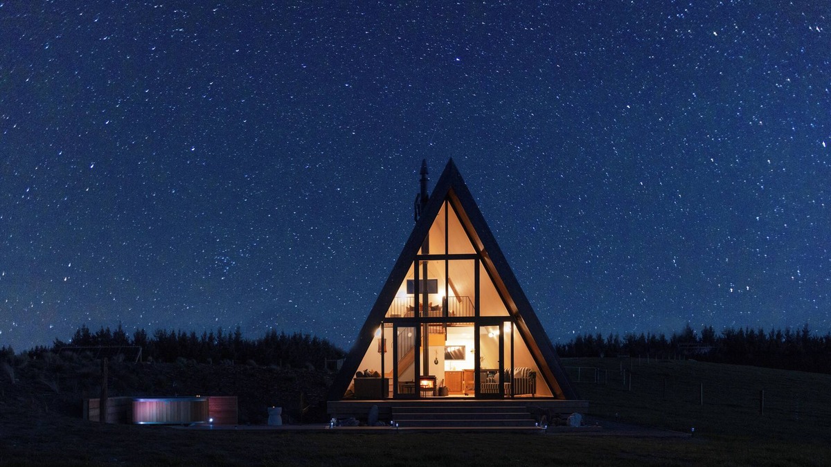 Hurunui District Cabin | Cozy A Frame Cabin located on a working sheep and beef farm with hot tub