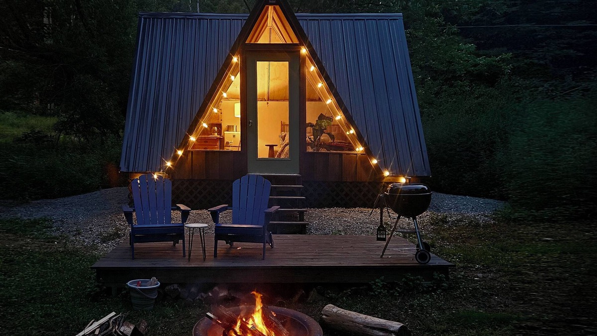 Keene Cabin | Cozy A-frame cabin surrounded by trees in Keene