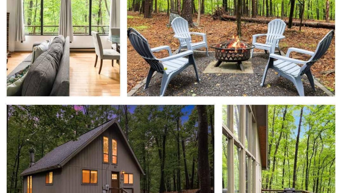 The Woods Cabin | Cozy A-Frame w Fireplace, Fire Pit, Grill & WiFi