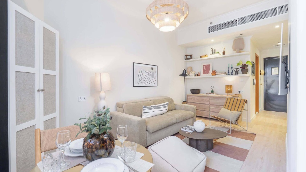 Jumeirah Village Triangle Apartment | Cozy Apartment in JVT Sleeps 4 with Balcony