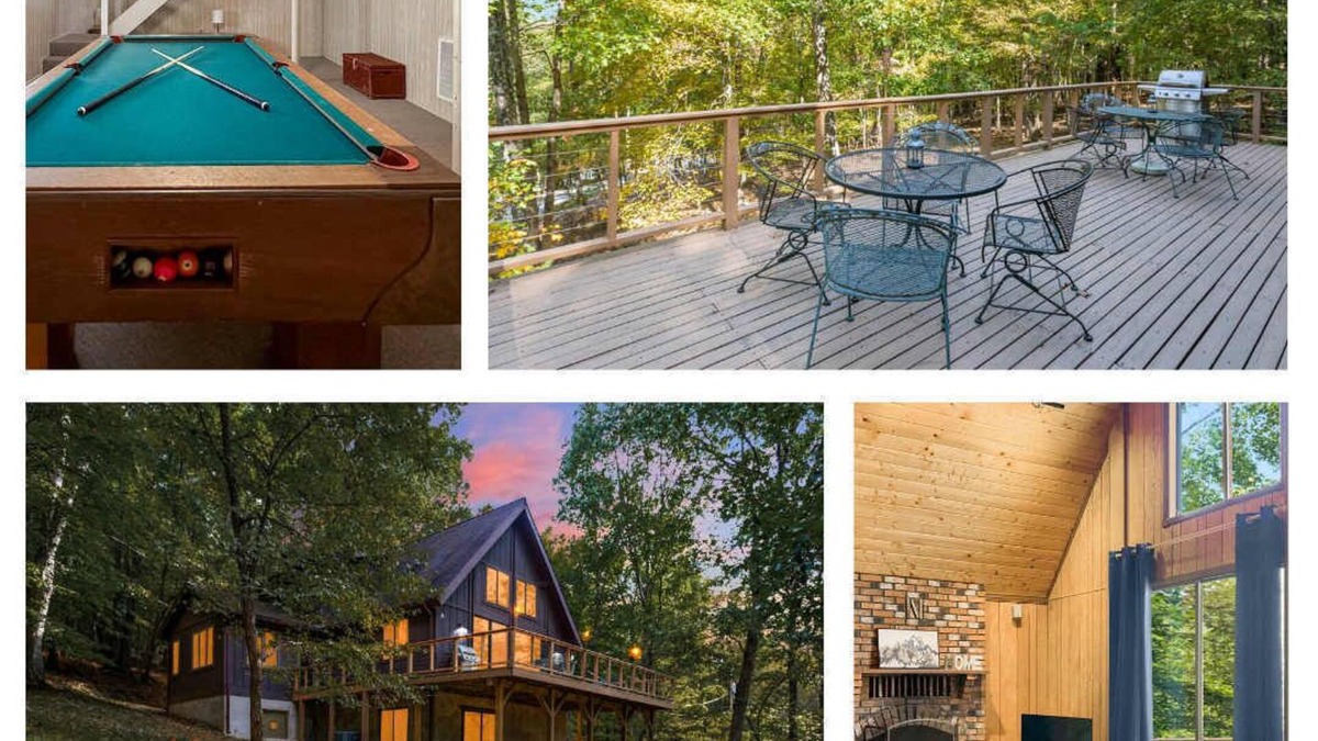 Berkeley Springs Cabin | Cozy Cabin w/Fire Pit, Hot Tub, Deck, & Pool Table