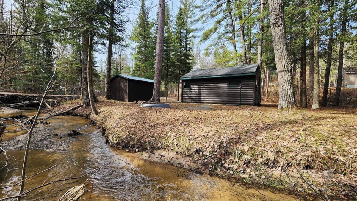 Mio Cabin | Cozy cabin with backyard stream close to Au Sable River and the best ATV trails
