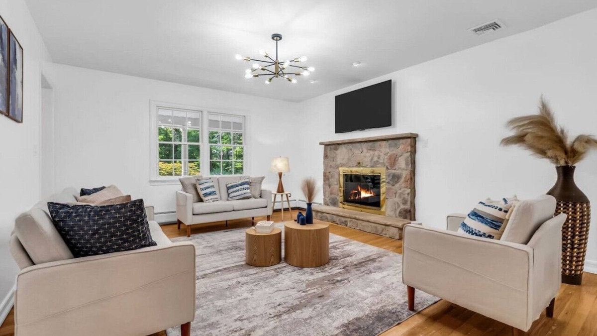 Airmont House | Cozy Family Hideaway: Game Room & Fireplace