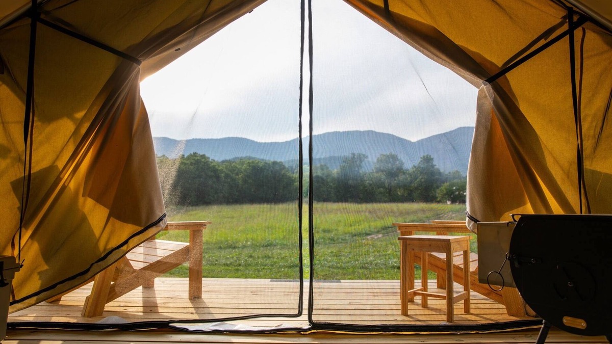 Glen Wilton Cabin | Cozy glamping tents located by headwaters of the James River near Eagle Rock, Va
