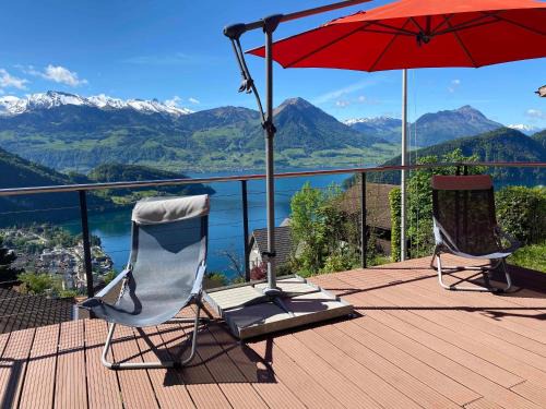 Vitznau House | Cozy House above Lake Lucerne in car-free Vitznau Mittlerschwanden at Mount Rigi railway