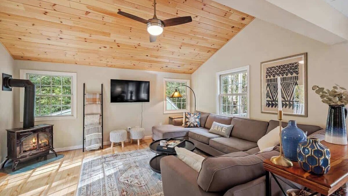Gilford House | Cozy Mountain Retreat: Fireplace, Deck, Near Lakes