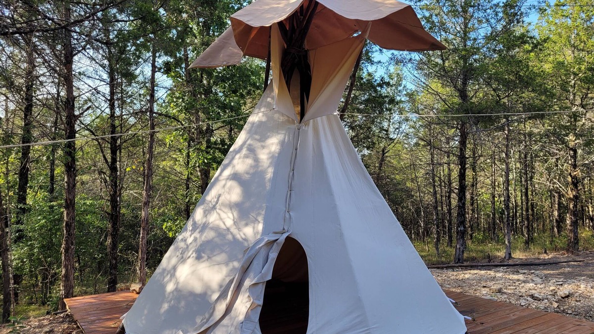 Cedarcreek RV Rental | Cozy Sioux Tipi at Cedar Ridge Ranch & Trails