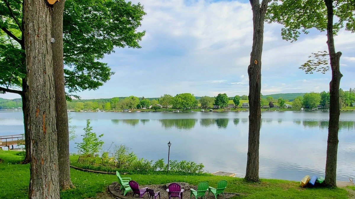 Rushford Lake Cottage | Cozy waterfront cottage on Rushford Lake, Sleeps 8, Central Air, & AMAZING dock!