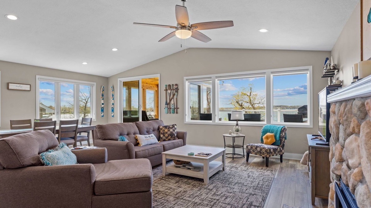 Faribault House | Cozy, year-round lake home with magnificent sunset views, lake access and dock.