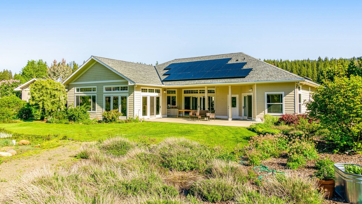 Cle Elum House | Creek-front home with great views, patio, sports court, & fireplace - dogs OK