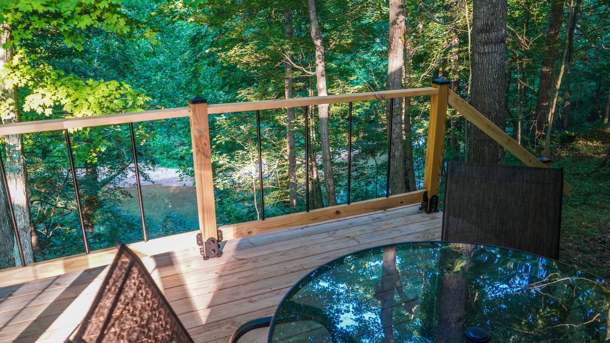 Chillicothe Cabin | Creek View, Covered Decks & Private Hot Tub, Woods, Peaceful, Wildlife!
