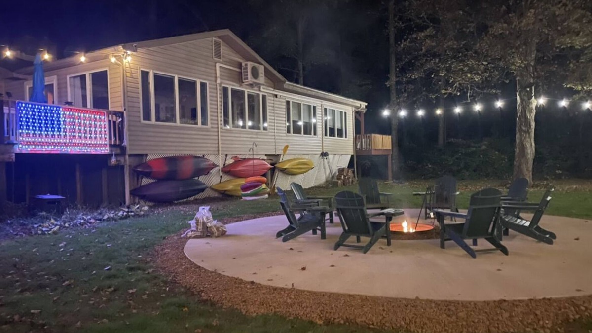 Montoursville House | Creekfront getaway with hot tub and fire pit.