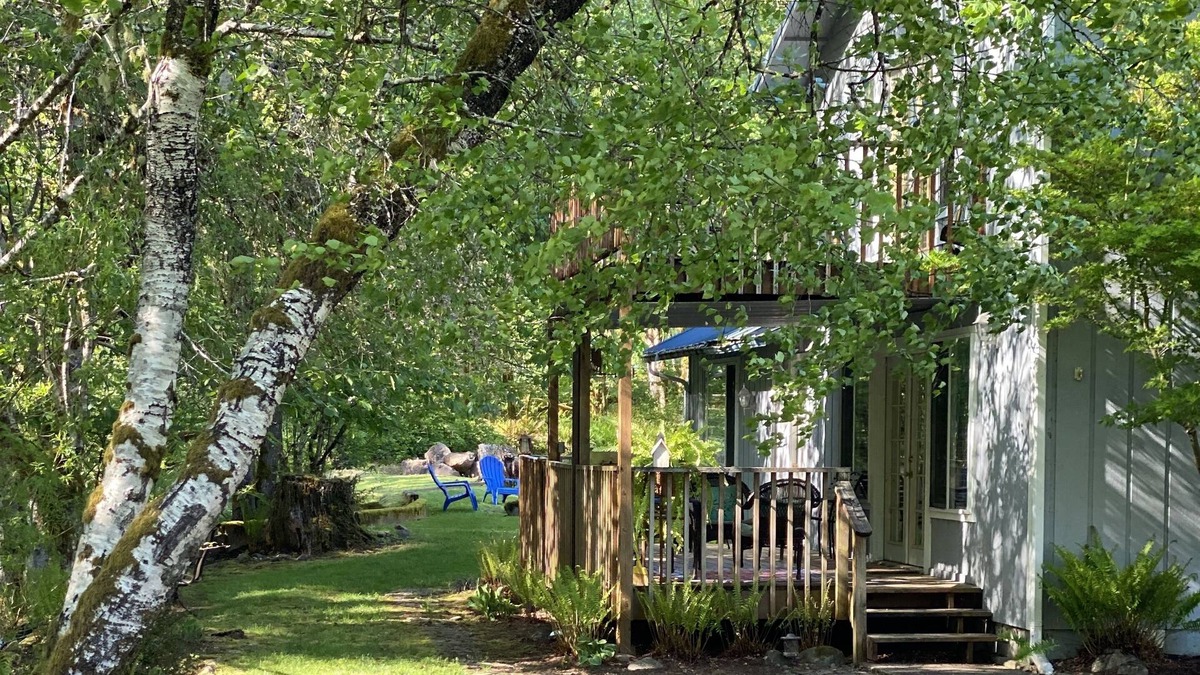 Longview House | Creekfront Home with Large Covered Porch and Fire Pit...Pet-Friendly!