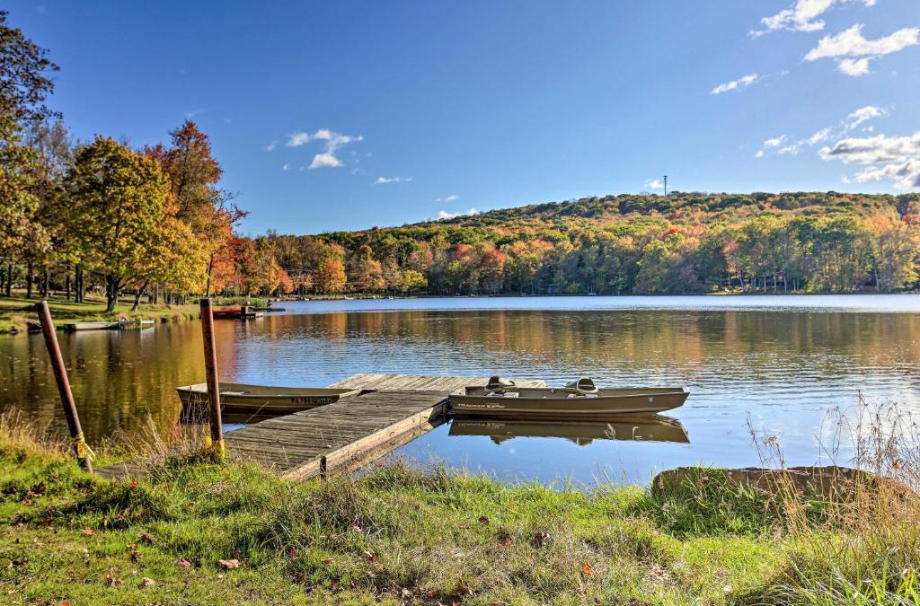 Locust Lake Village House | Deck and Screened Porch Pocono Lake Vacation Rental