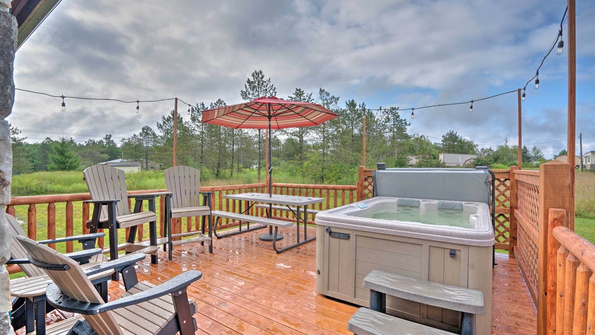 Benezette Cabin | Deck, Hot Tub, Fire Pit: Rustic Cabin in Benezette