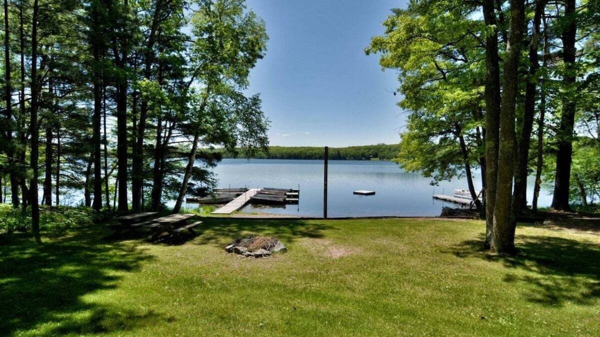 Iron River Apartment | Deer Trail Resort Lakeside 5 on Lake Delta near Iron River, WI