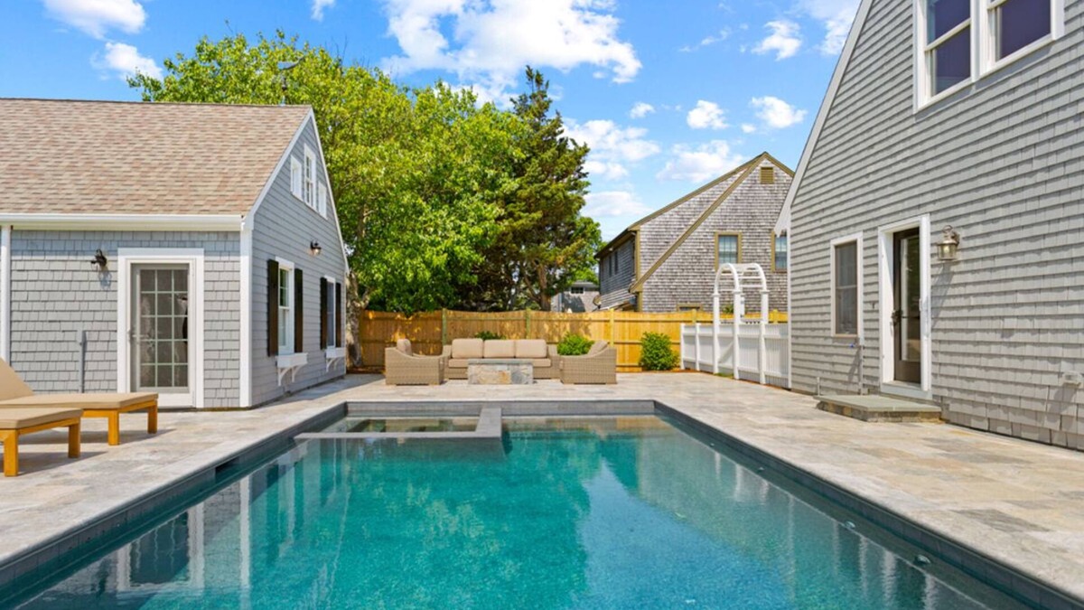 Dennis House | Dennis Dreams: 037-D Heated Pool, Walk to Mayflower Beach, Sleeps 10 w/Guest House in Dennis
