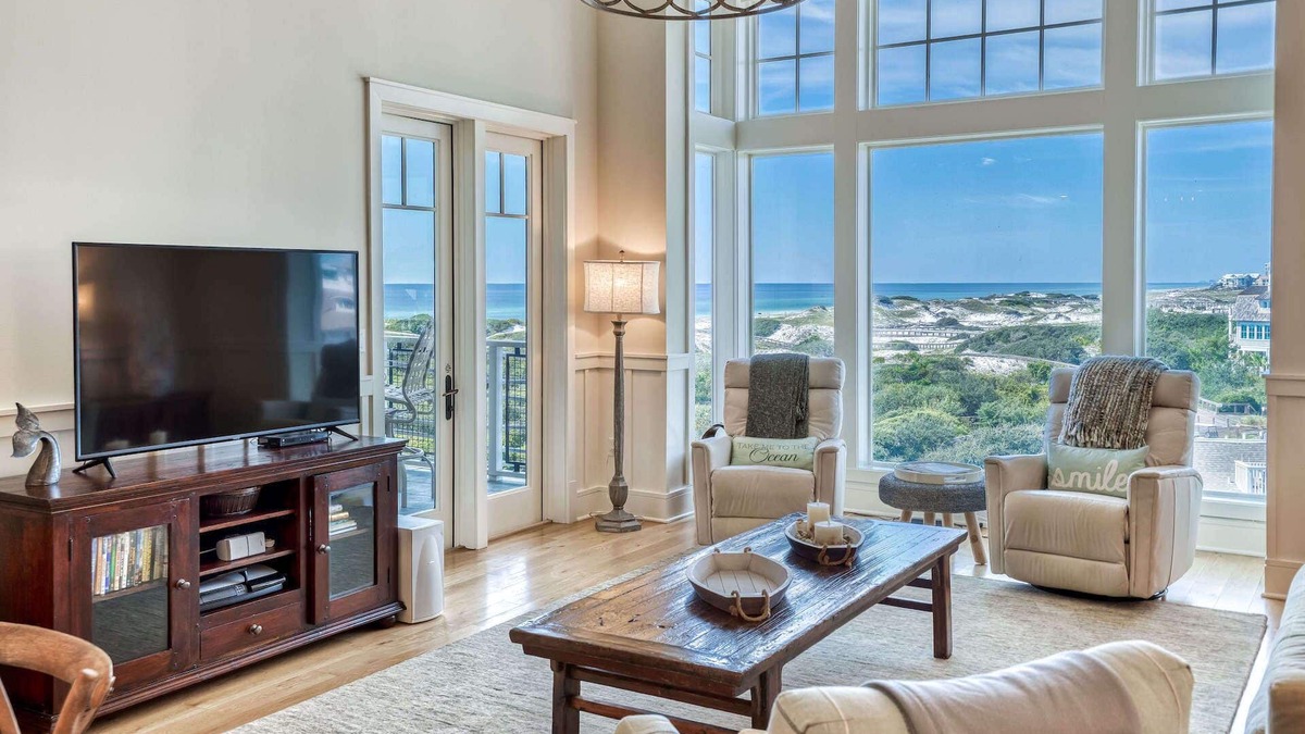 WaterSound Beach Condo | Designer Condo with Panoramic Gulf Views. Across from Heated Community Pool.