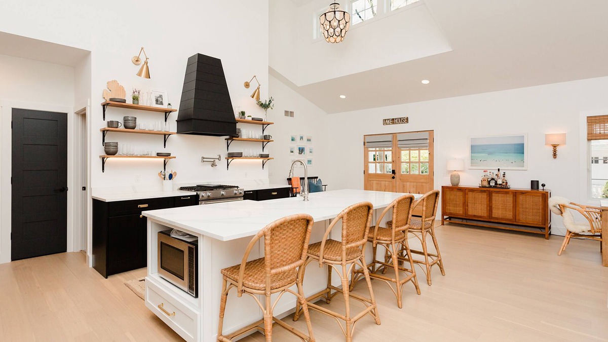 Grand Beach House | Designer home across from beach, big yard, fire pit, 3 blks to park/playground
