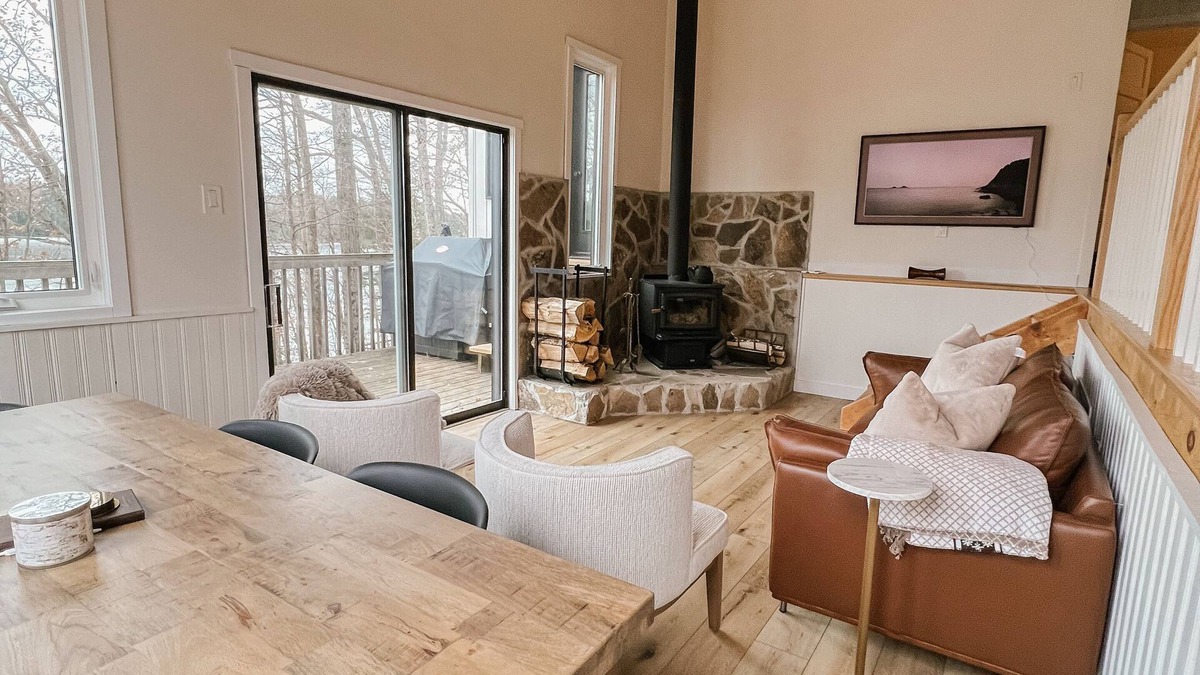 Marmora and Lake Cottage | Designer waterfront, south facing cabin on deep clean lake.
