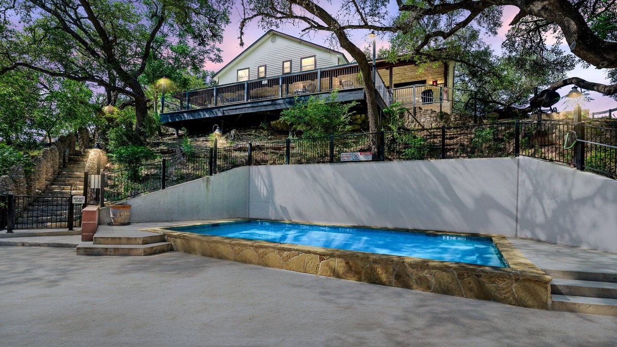 Concan House | Directly ON the Frio River in Concan, TX, private swimming pool, huge outdoor gathering space