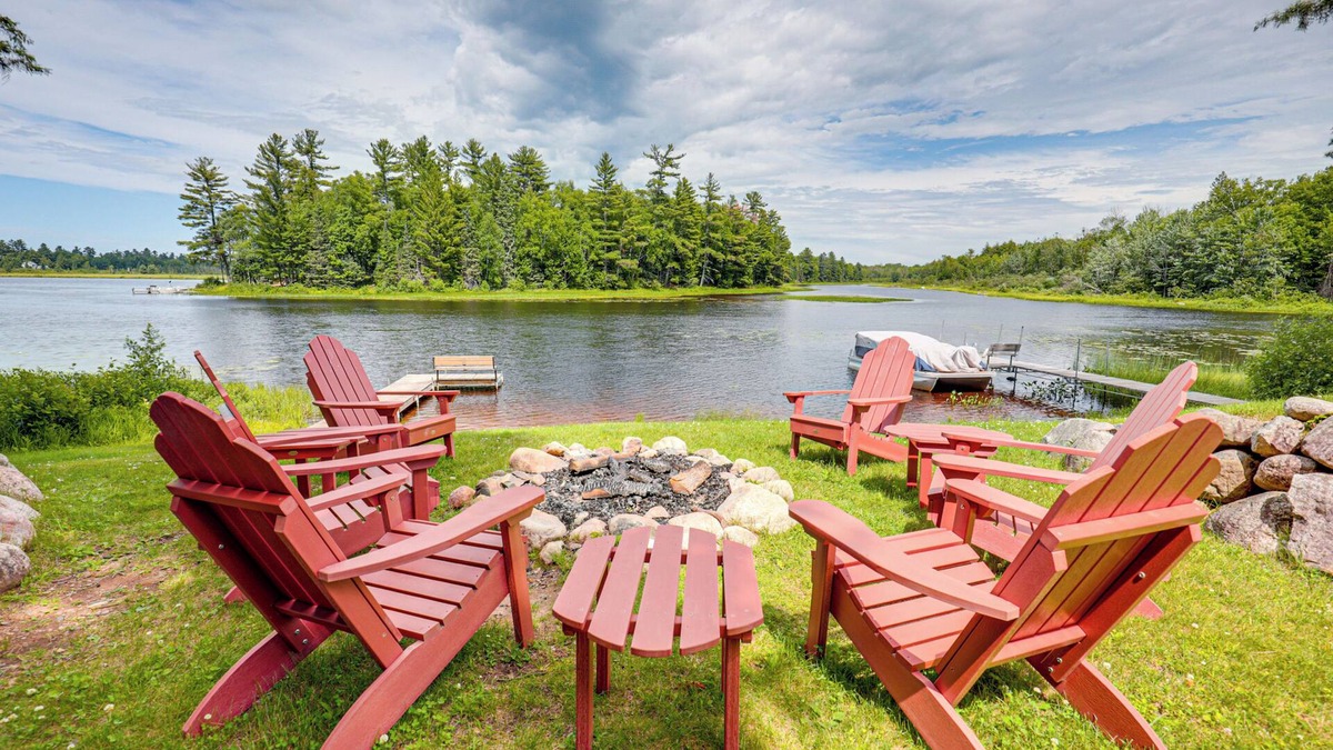 Mercer Cabin | Dock, Fire Pit: Historic Lakefront Cabin in Mercer