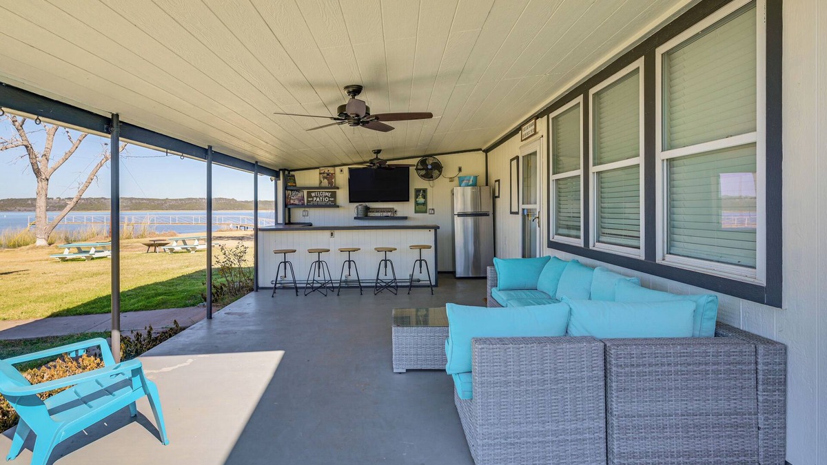 Graford House | Dock & Patio: Possum Kingdom Lake House