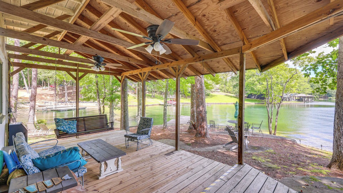 Eclectic Cabin | Dock + Stunning Views: Forested Lake Martin Cabin!
