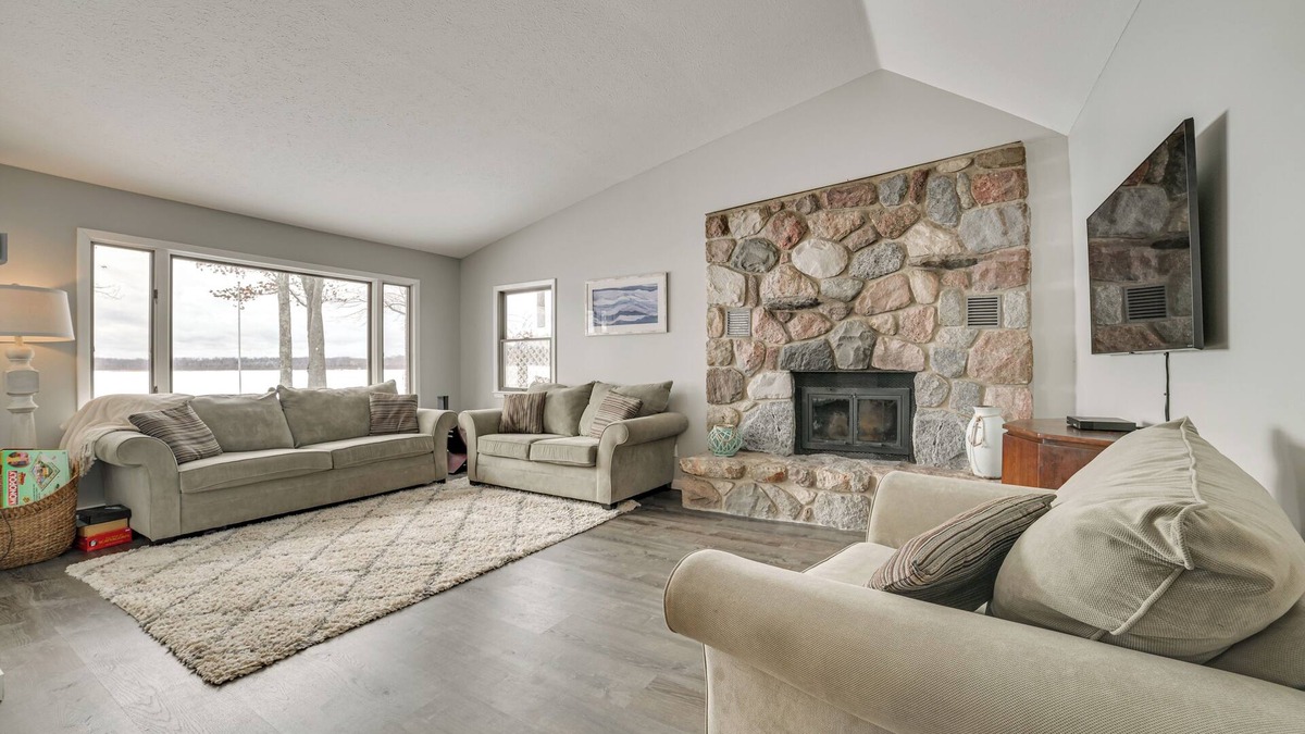 Cadillac House | Dock & Views: Lake Mitchell Home in Cadillac!